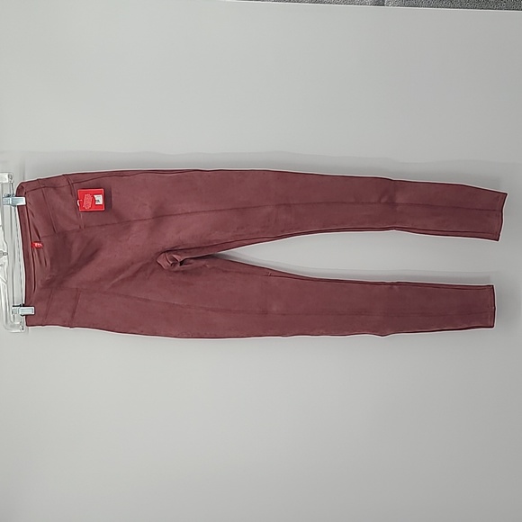 NWT Spanx faux suede leggings rich rose, pink size medium tall - Picture 2 of 10